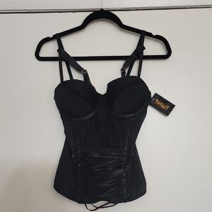 Spirit Black Lace-Up Corset Top